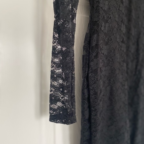 H&M | Black Lace Body-con Long Sleeve Dress - Picture 6 of 12
